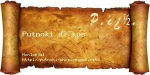 Putnoki Ákos névjegykártya